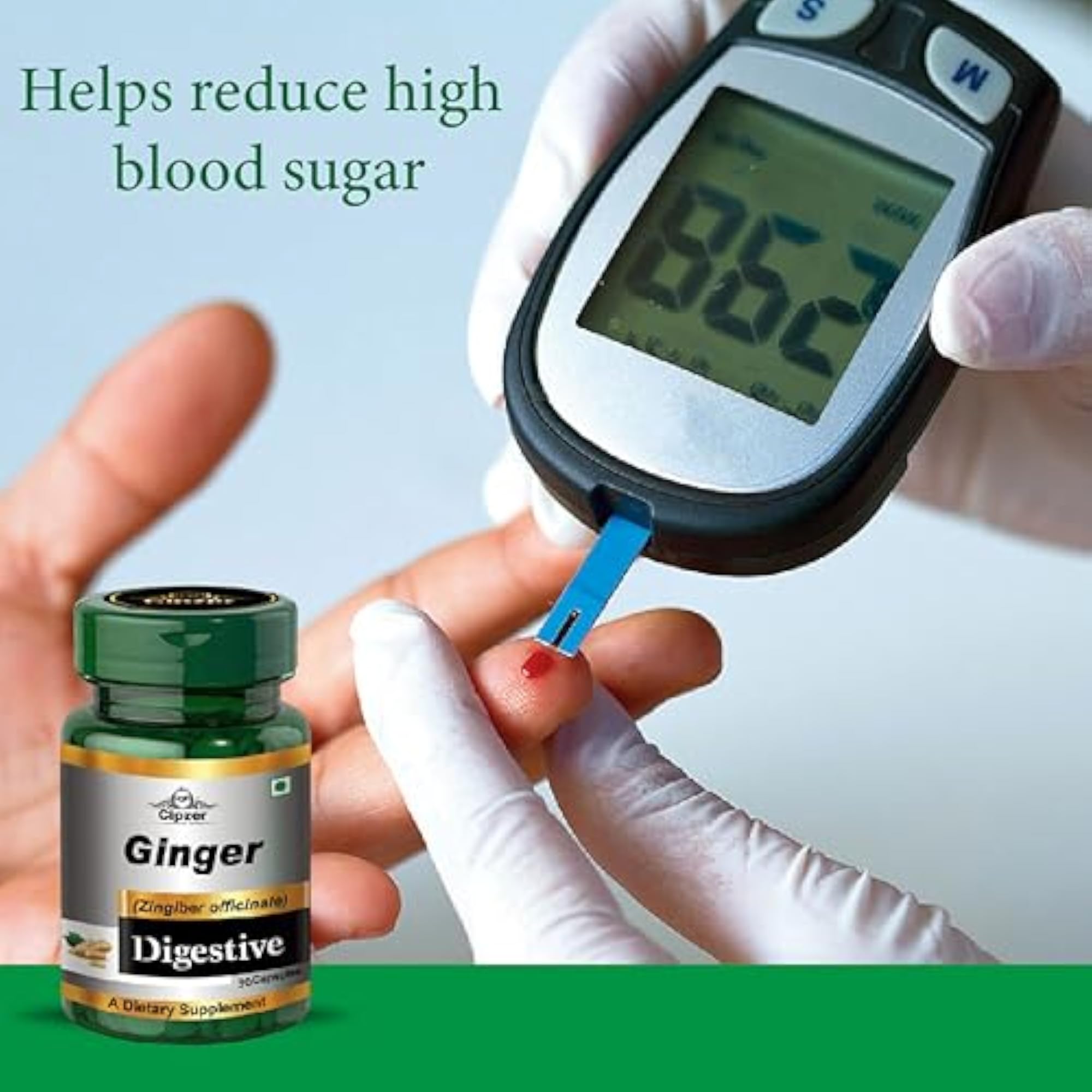 Cipzer Ginger Capsules, 30 Count Natural Digestion Supplement